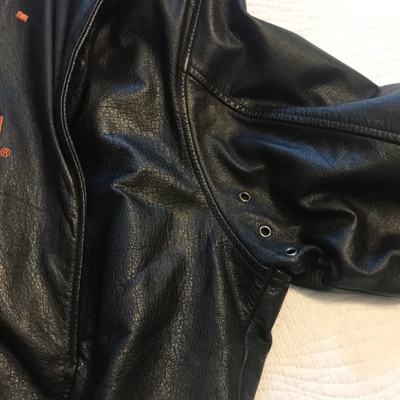 HARLEY-DAVIDSON BLACK LEATHER MID-WEIGHT JACKET XL ZIP FRONT W/HD HANGER - Picture 14 of 16